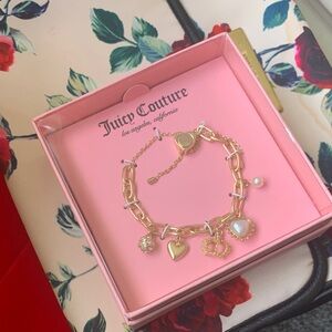 Juicy Couture Gold Heart Charm Bracelet